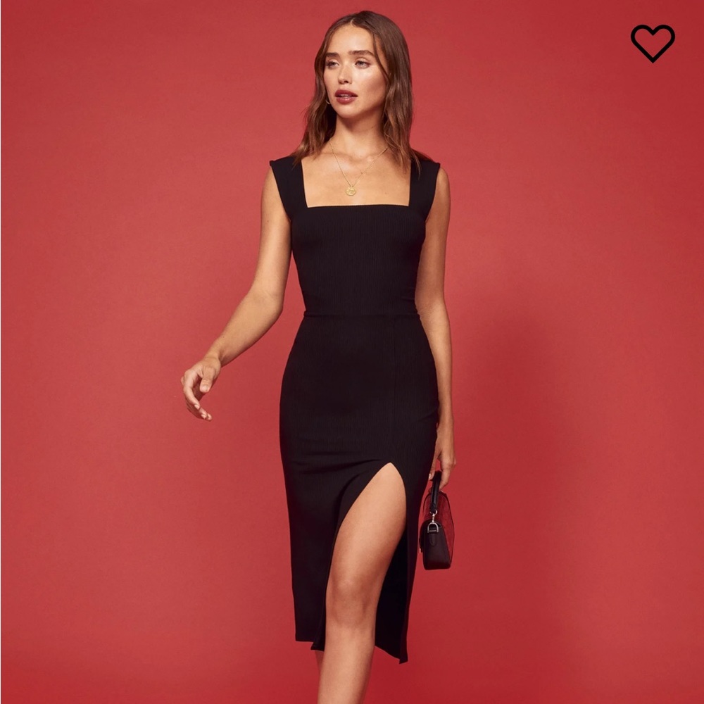 BNWT Reformation Cassi Knit Dress in Black Size S